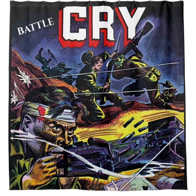 Battle Cry 07 War Vintage Comics Shower Curtain (Front)