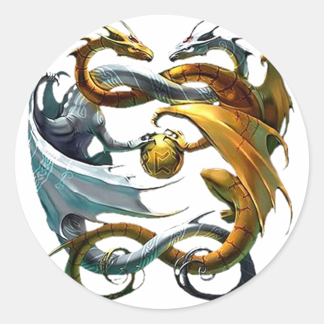 Battle Dragons Classic Round Sticker (Front)