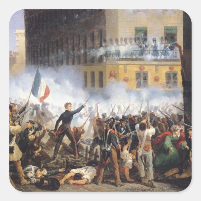 Battle in the rue de Rohan, 28th July 1830, 1831 Square Sticker (Front)