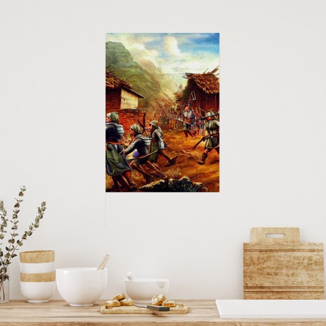 Battle in Village Digital Art Poster #02 (Kitchen)