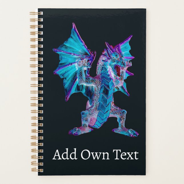 Battle Mage Blue Fire Dragon Inferno Fantasy  Planner (Front)