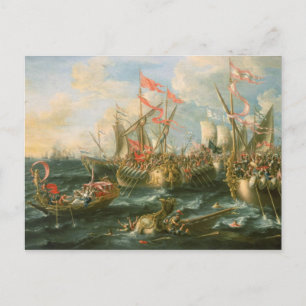 Battle of Actium, Greek and Roman warships Postcard