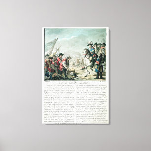 Battle of Almansa, 25th April 1707, engraved by Je Canvas Print