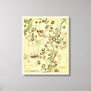 Battle of Antietam - Civil War Panoramic Map 2 Canvas Print