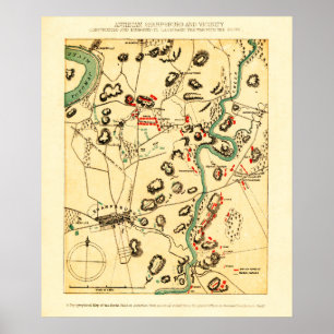Battle of Antietam - Civil War Panoramic Map 2 Poster