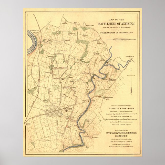 Battle of Antietam - Civil War Panoramic Map Poster (Front)