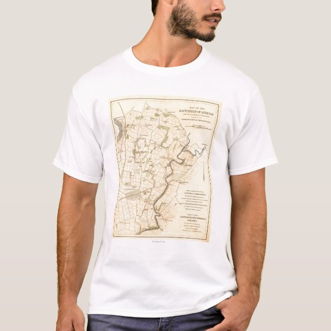 Battle of Antietam - Civil War Panoramic Map T-Shirt (Front)