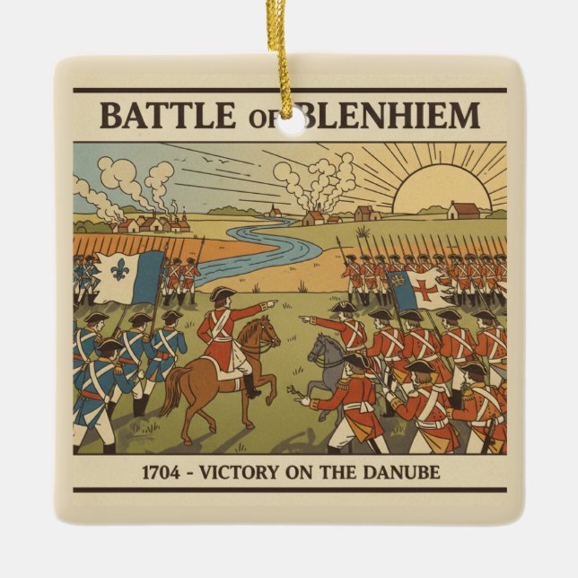 Battle of Blenheim Illustration Ceramic Ornament (Front)