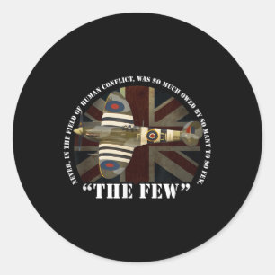 Battle Of Britain Raf Aircraft Spitfire The Few Wa Classic Round Sticker