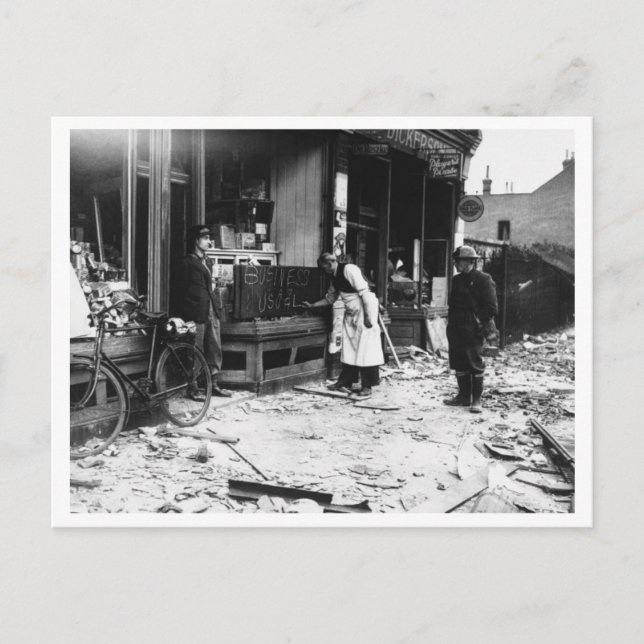 Battle of Britain & The Blitz: #29 Undeterred Postcard (Front)