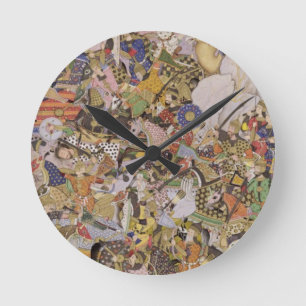Battle of Bundi, from the Akbarnama, c.1590 (gouac Round Clock