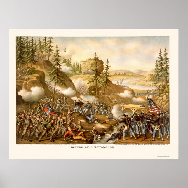 Battle of Chattanooga by Kurz and Allison 1863 Poster (Front)