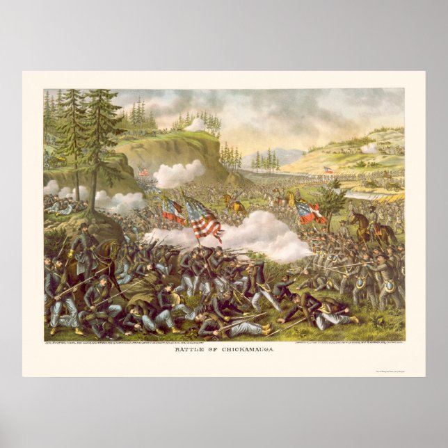 Battle of Chickamauga by Kurz and Allison 1863 Poster (Front)