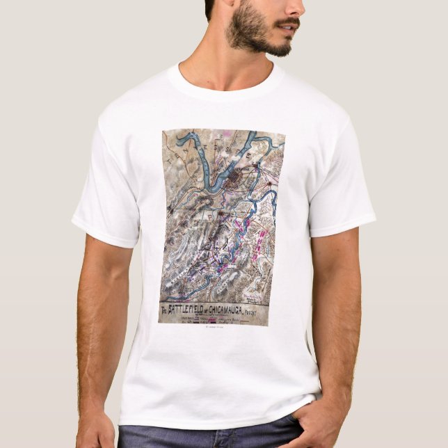 Battle of Chickamauga - Civil War Panoramic Map T-Shirt (Front)
