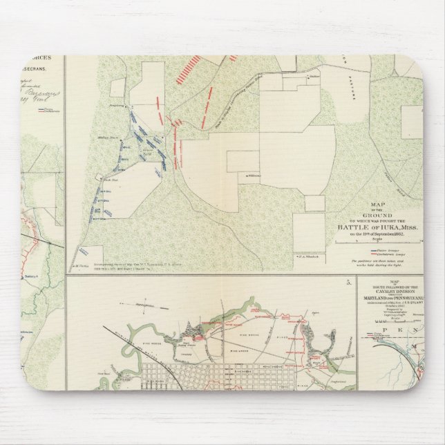Battle of Corinth Iuka Bayou Fourche Mouse Mat (Front)