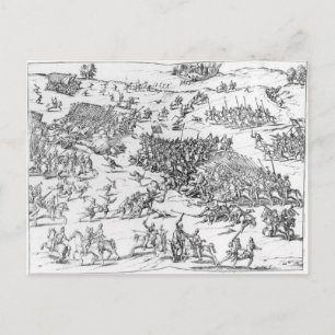 Battle of Courtrais Between French and Flemish Postcard