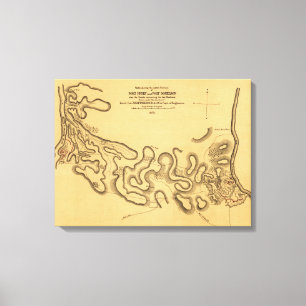 Battle of Fort Henry - Civil War Panoramic Map 2 Canvas Print