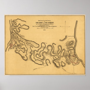 Battle of Fort Henry - Civil War Panoramic Map 2 Poster