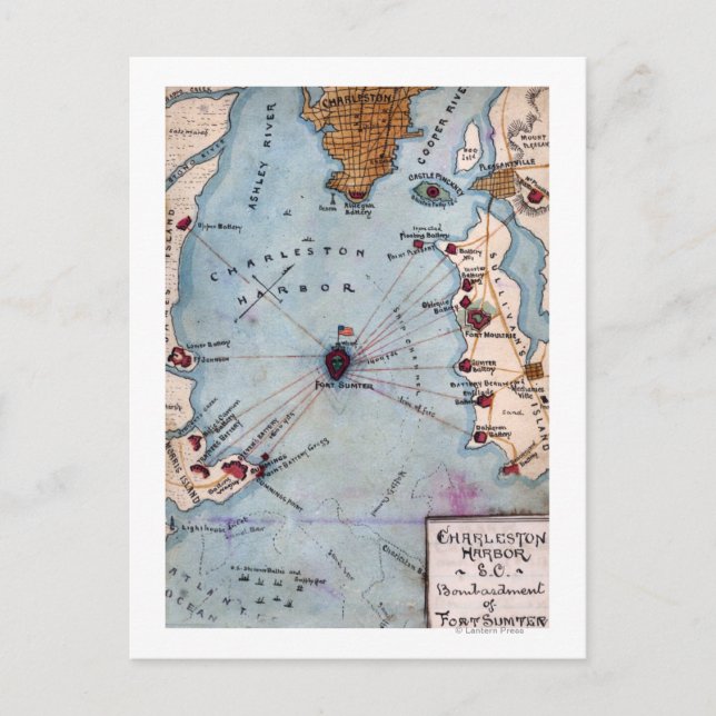 Battle of Fort Sumter - Civil War Panoramic Postcard (Front)