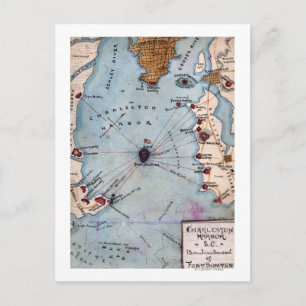 Battle of Fort Sumter - Civil War Panoramic Postcard