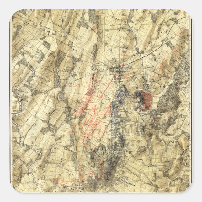 Battle of Gettysburg 5 Square Sticker (Front)