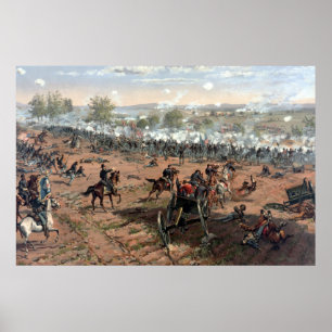Battle of Gettysburg (restored) painting Poster