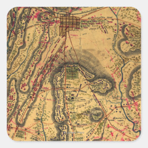 Battle of Gettysburg Square Sticker