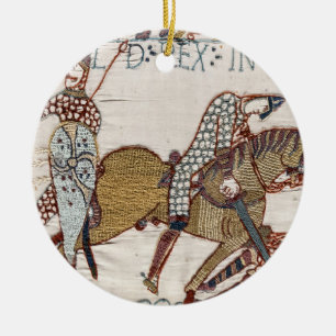 Battle of Hastings- Bayeux Tapestry King Harold Ceramic Tree Decoration