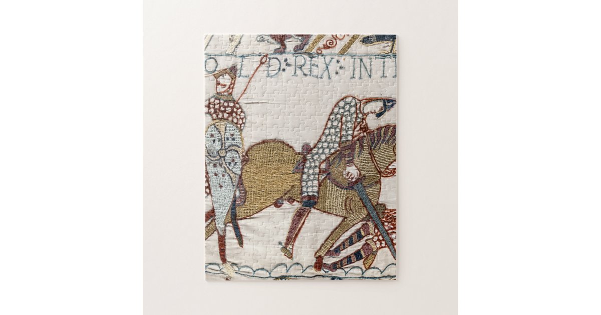 Battle of Hastings Bayeux Tapestry King Harold Jigsaw Puzzle Zazzle