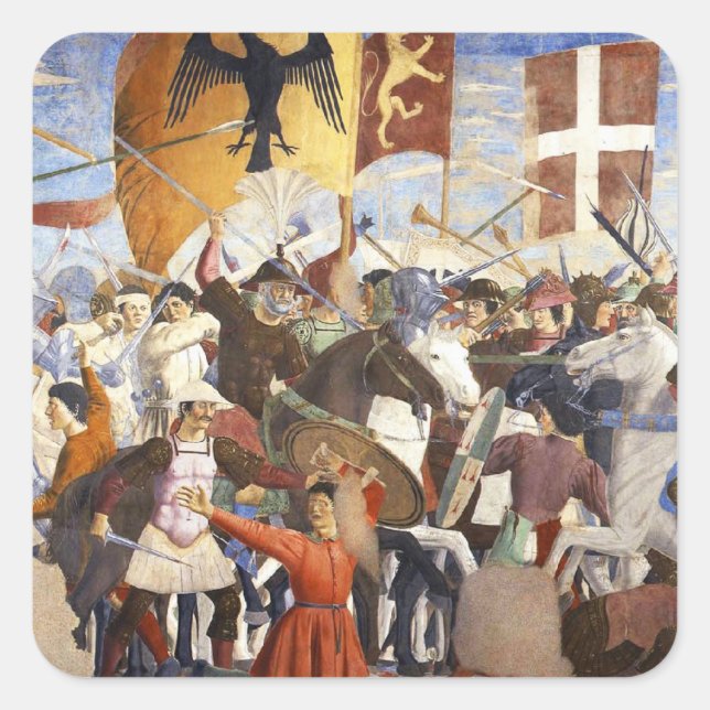 BATTLE OF HERACLIUS by Piero Della Francesca Square Sticker (Front)