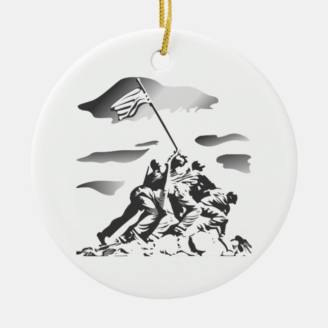 Battle of Iwo Jima Ceramic Tree Decoration (Front)