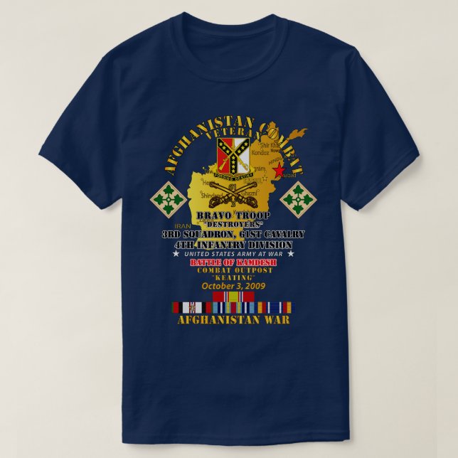 Battle of Kamdesh Combat Outpost COP Keating 3rd S T-Shirt (Design Front)
