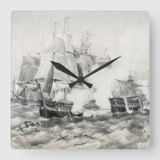 Battle of Lake Erie Square Wall Clock (Front)