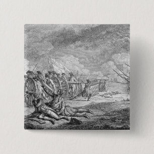 Battle of Lexington,from 'Recueil d'Estampes' 15 Cm Square Badge