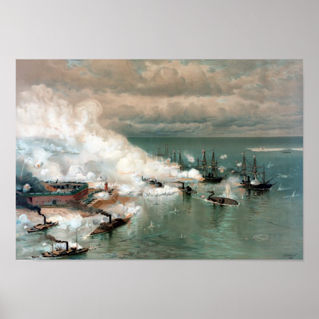 Battle Of Mobile Bay -- Civil War Poster (Front)