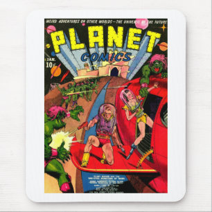 Battle of One Eye Space Monsters Mouse Mat