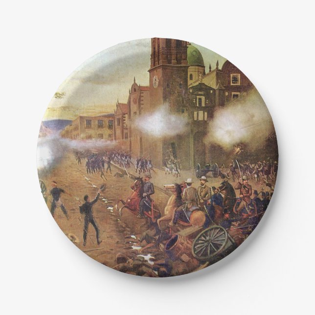 Battle of Puebla Mexican History Paper Plate (Front)
