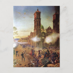 Battle of Puebla Mexican History Postcard