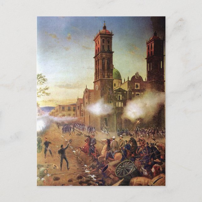 Battle of Puebla Mexican History Postcard (Front)