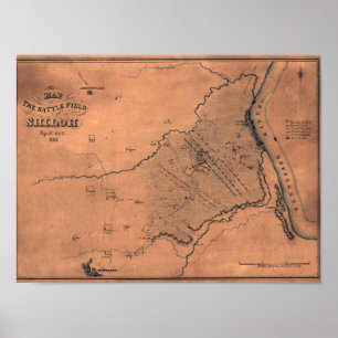 Battle of Shiloh - Civil War Panoramic Map 2 Poster