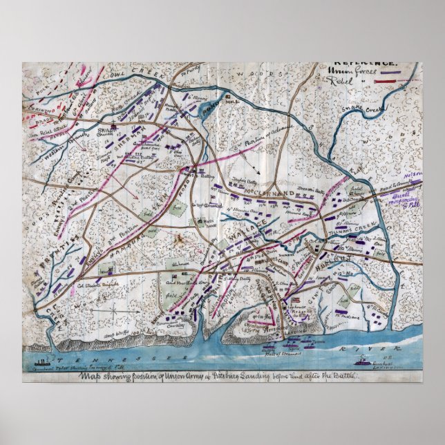 Battle of Shiloh - Civil War Panoramic Map 3 Poster (Front)