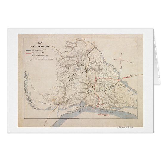 Battle of Shiloh - Civil War Panoramic Map 4 Card