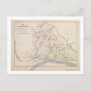 Battle of Shiloh - Civil War Panoramic Map 4 Postcard