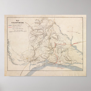Battle of Shiloh - Civil War Panoramic Map 4 Poster