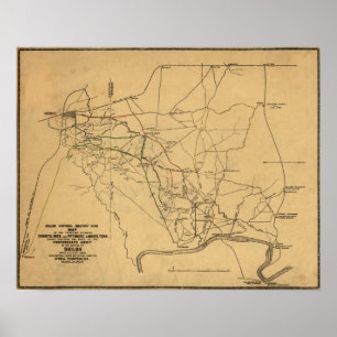 Battle of Shiloh - Civil War Panoramic Map 5 Poster