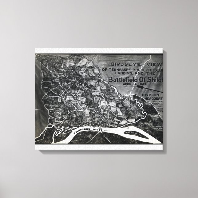 Battle of Shiloh - Civil War Panoramic Map Canvas Print (Front)