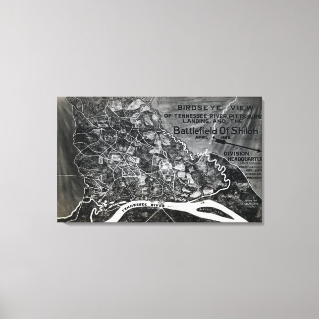 Battle of Shiloh - Civil War Panoramic Map Canvas Print (Front)