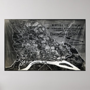 Battle of Shiloh - Civil War Panoramic Map Poster