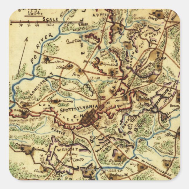 Battle of Spotsylvania Court House Square Sticker (Front)