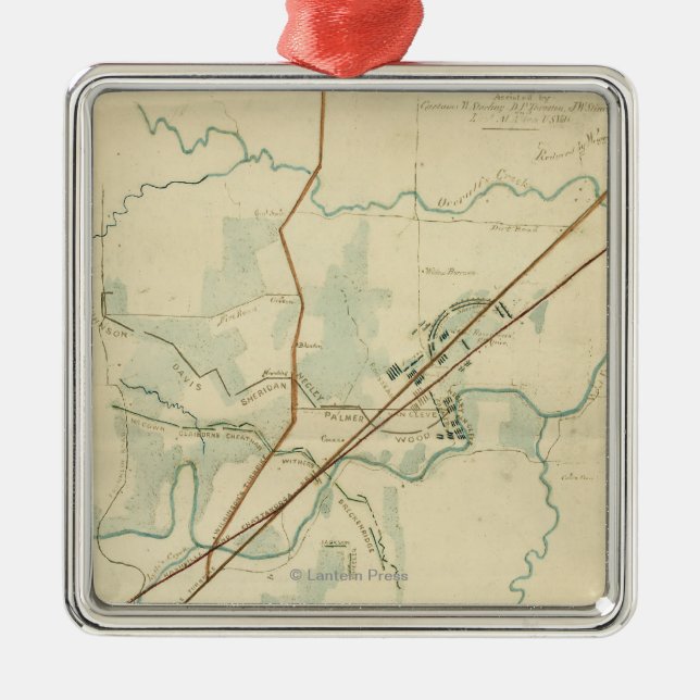 Battle of Stones River - Civil War Panoramic Metal Tree Decoration (Front)
